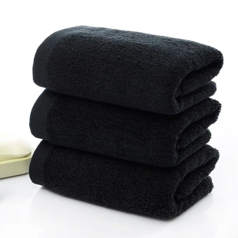 Black Towel Cotton Soft Face Towel Hotel Bathroom Beauty Parlor Home Strong Water Absorption Washcloth Kitchen Towels