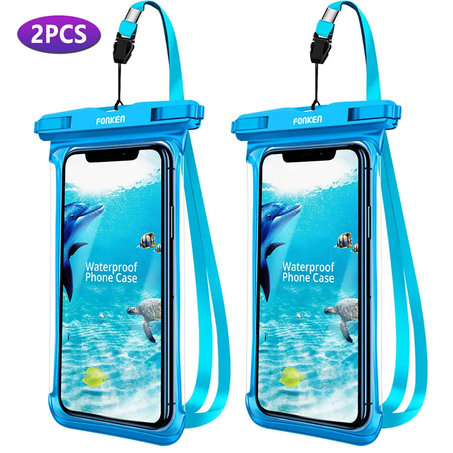 FONKEN Full View Waterproof Case for Phone Underwater Snow Rainforest Transparent Dry Bag Swimming Pouch Big Mobile Phone Covers