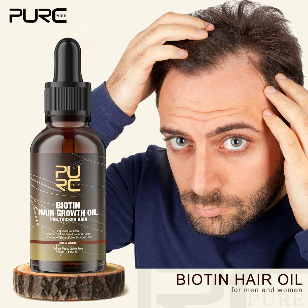 Biotin Fast Hair Growth Oil Shampoo Conditioner Set Anti Hair Loss Treatment for Men Women Regrowth Beauty Health Gift PURC