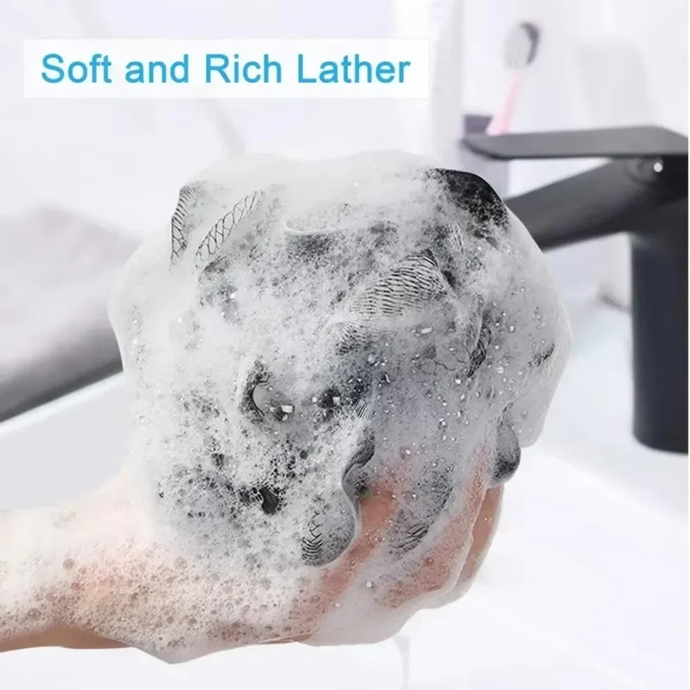 Soft Mesh Foaming Sponge Shower Exfoliating Scrubber Bath Bubble Ball Body Skin Cleaner Cleaning Tool Bathroom Accessories