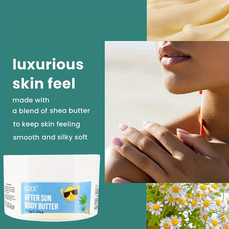 GZE After Sun Lotion Moisturizer and Hydrating Body Butter with Shea Butter, Whipped Shea Body Butter for Dry Skin