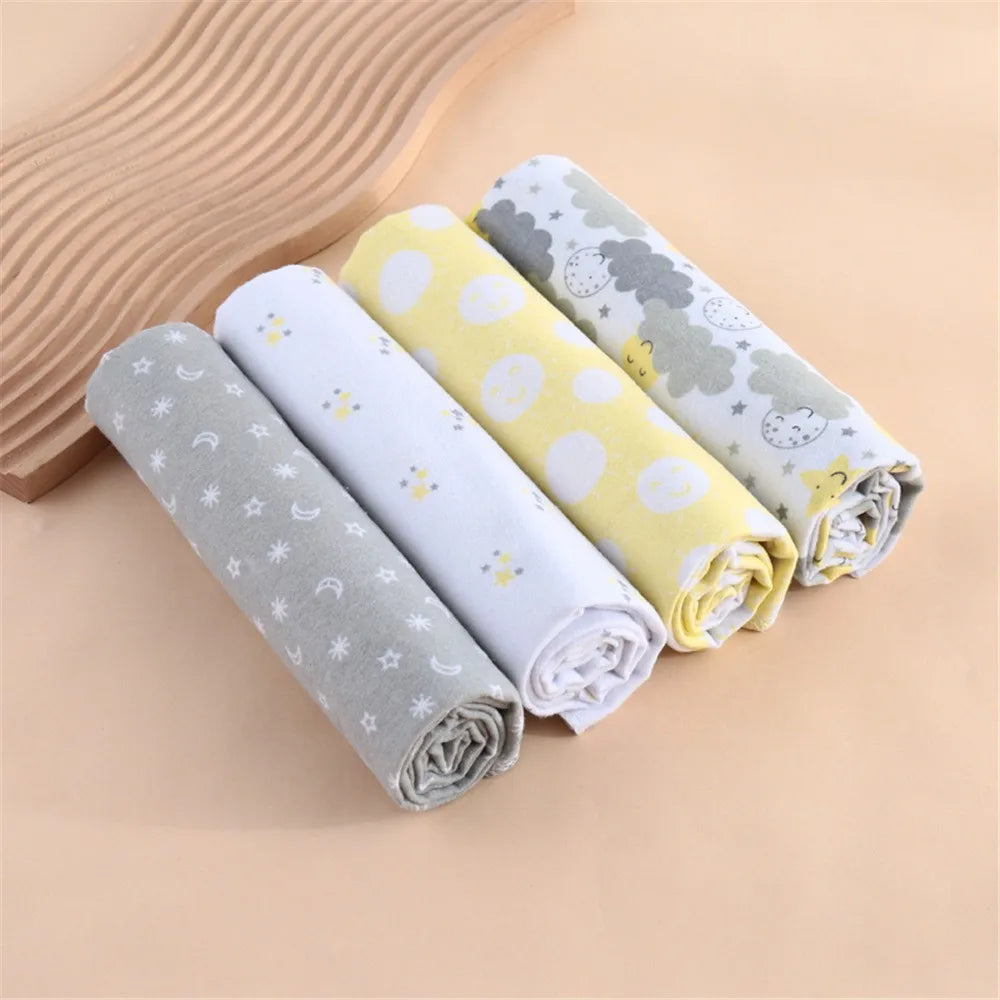 4Pcs Neutral Baby Swaddle Blanket Set, Simple Design