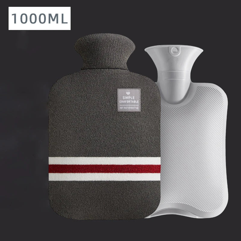 1L/2L Hot Water Bag Large Capacity Water Injection Warm Water Bottles Bag for Female with Liner Winter Hot Water Hand Warmer