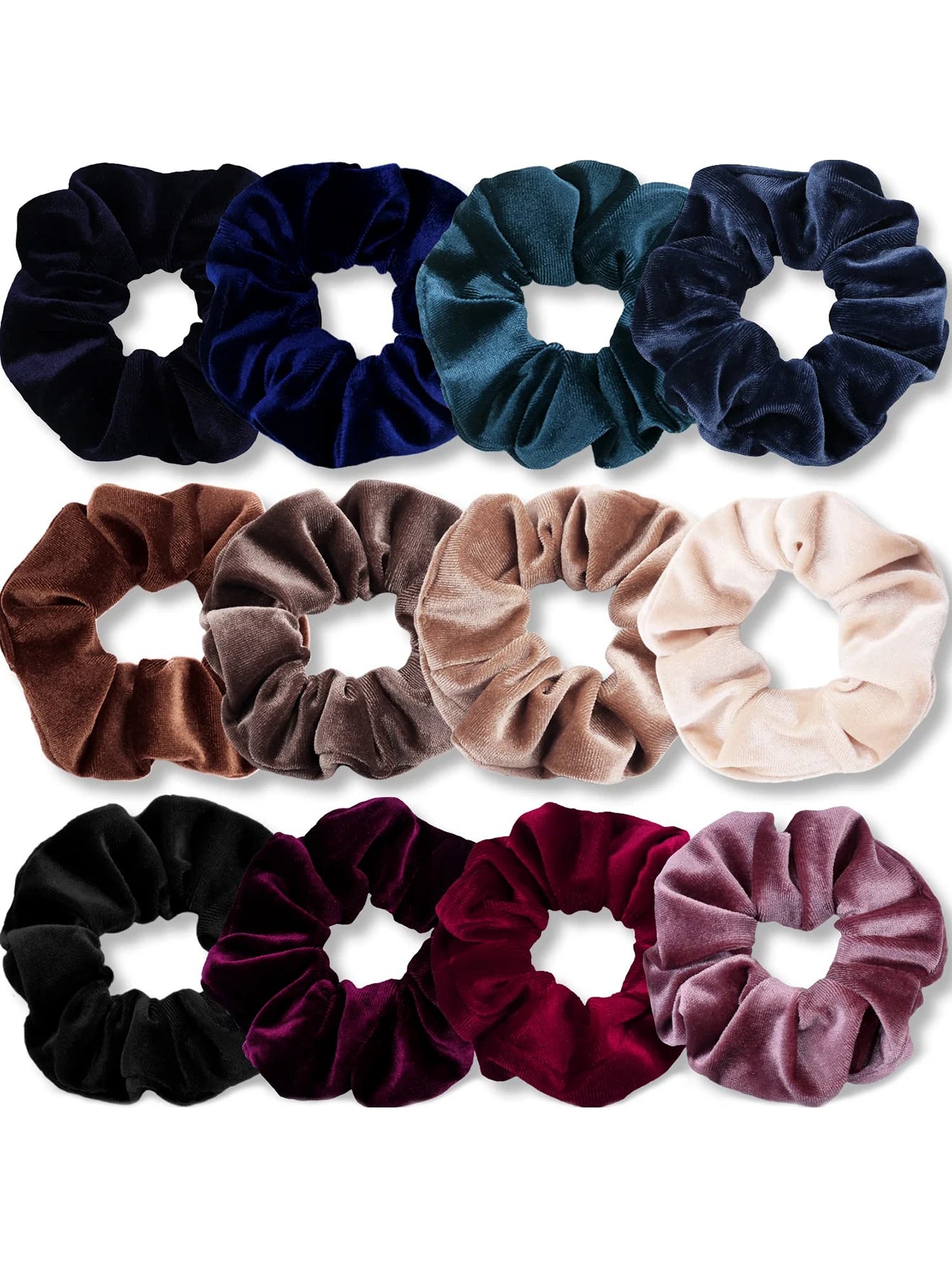 12 Pack Velvet Hair Scrunchies Scrunchy Hair Ties Elastic Hair Bands Ropes Scrunchie for Women or Girls Hair Accessories