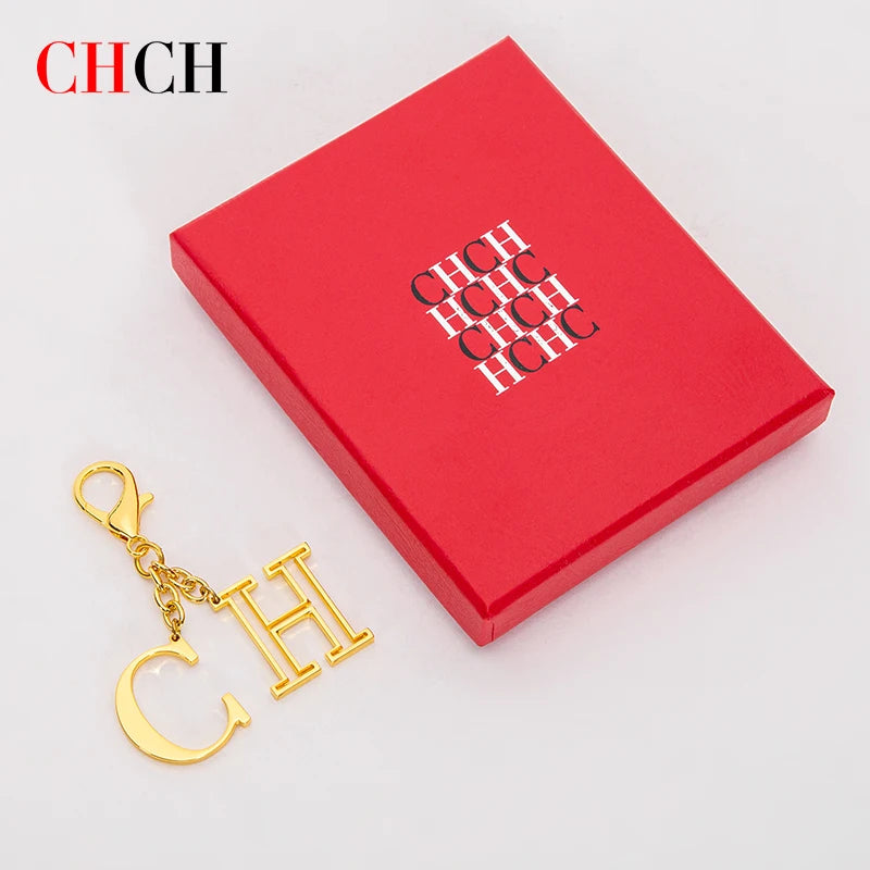 CHCH Luxury Brand Fashion Luggage Accessories Keychain Luggage Pendant Simple Fashion Hollow out Letter Titanium Alloy Jewelry