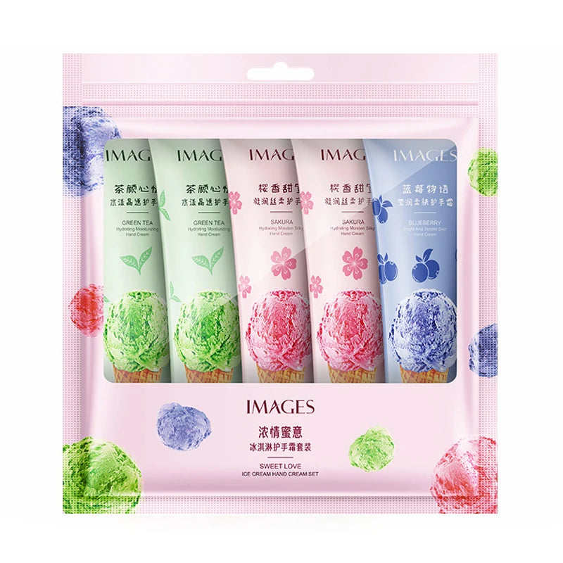 5pcs Plant Fruit Fragrance Hand Cream Sets Moisturizing Handcream Set Hand Care Nourishing Anti Chap Skin Care for Hands