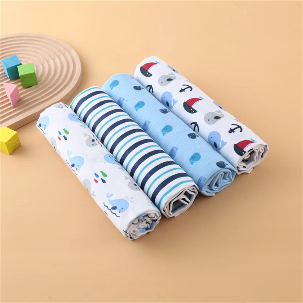 4Pcs Neutral Baby Swaddle Blanket Set, Simple Design