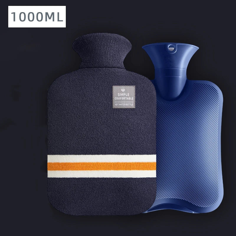 1L/2L Hot Water Bag Large Capacity Water Injection Warm Water Bottles Bag for Female with Liner Winter Hot Water Hand Warmer