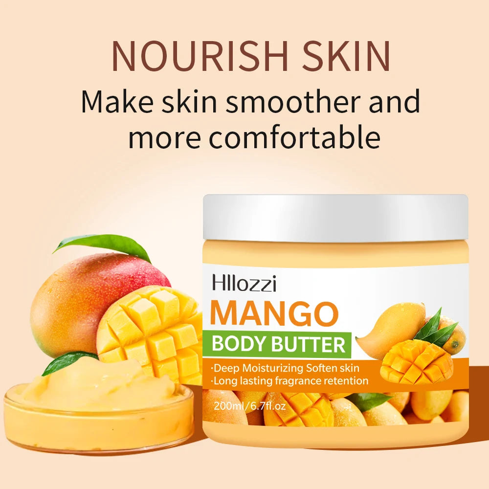 200ml Mango Body Butter Hydrating and Moisturizing Peach Fresh Light Fragrance Coconut Refreshing and Non-greasy