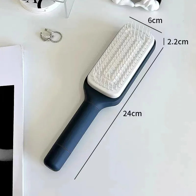 Spinning Hair Comb Retractable Massage Comb Air Cushion Airbag Comb One Touch Cleaning Home Use Anti-Static Hair Smoothing Comb