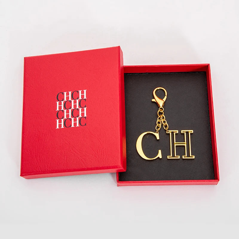 CHCH Luxury Brand Fashion Luggage Accessories Keychain Luggage Pendant Simple Fashion Hollow out Letter Titanium Alloy Jewelry