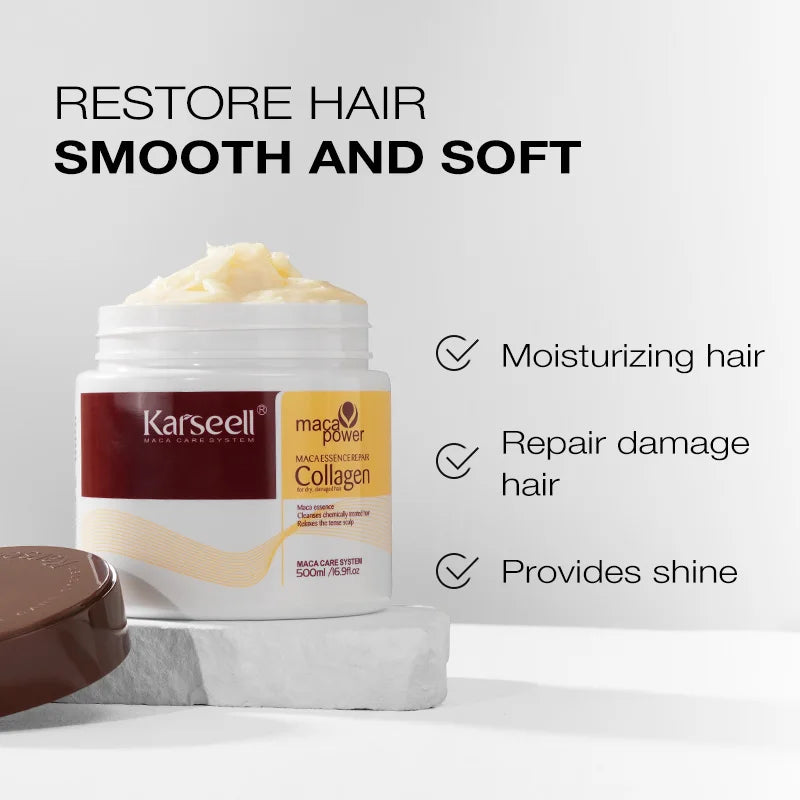 Karseell Collagen Hair Treatment Deep Repair Conditioning Argan Oil Hair Mask Essence for Dry Damaged Hair All Hair Type