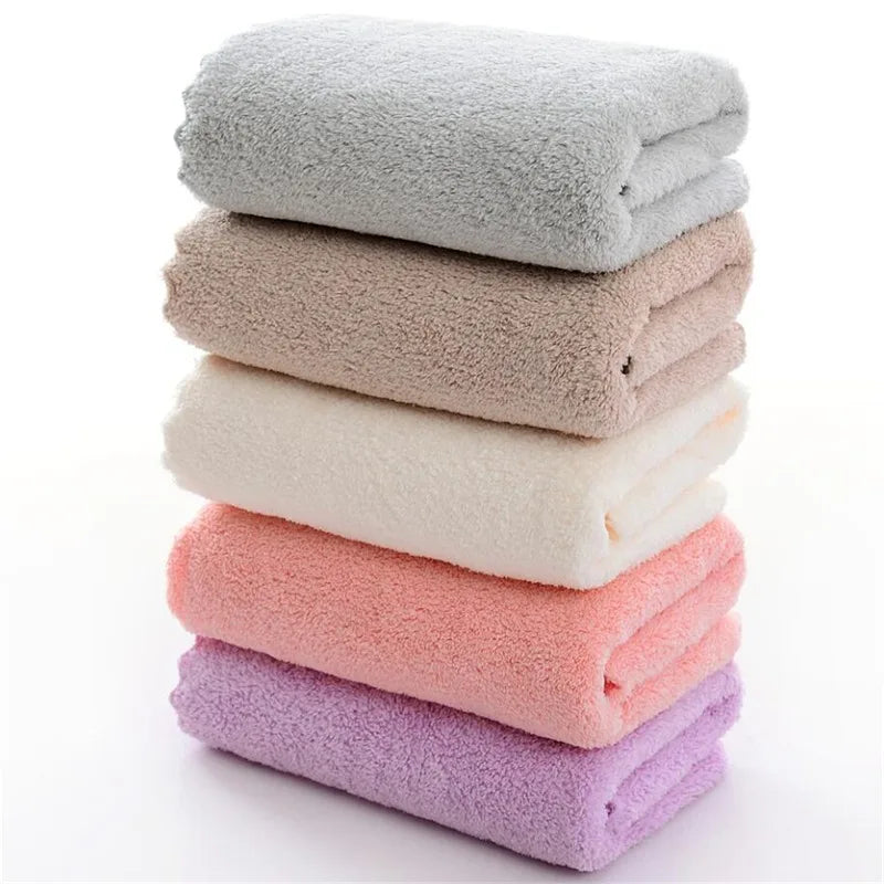 3PCS Microfiber Coral Velvet Face Towel Absorbent Cleaning Towel Soft Comfortable Breathable Shower Hair Face Drying Towel