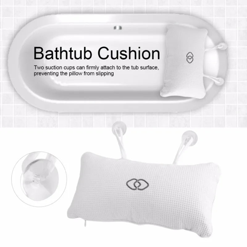 Bath Pillow for Bathtub Support Neck,Head and Back with Non-Slip Suction Cups air mesh Bathtub Pillow