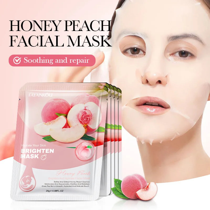 10pcs Fruits Facial Masks For Face Skincare Moisturizing Brightening Hydrating Firming Face Mask Beauty Face Skin Care Products