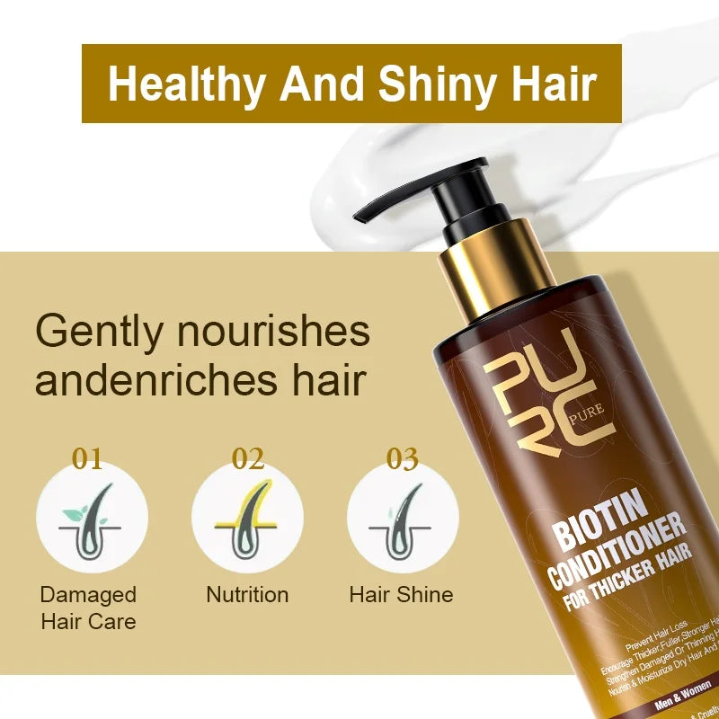 Biotin Fast Hair Growth Oil Shampoo Conditioner Set Anti Hair Loss Treatment for Men Women Regrowth Beauty Health Gift PURC