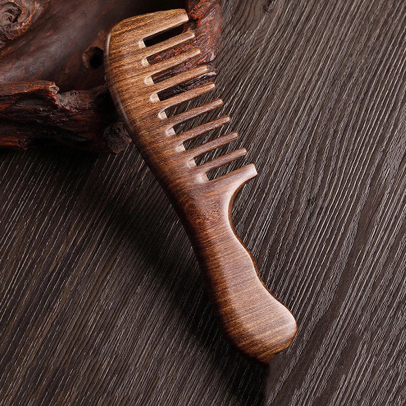 Natural Sandalwood Hair Combs Anti-Static Wooden Comb Massager Long Wide Tooth Detangle Sandalwood Comb Hair Care Household Gift