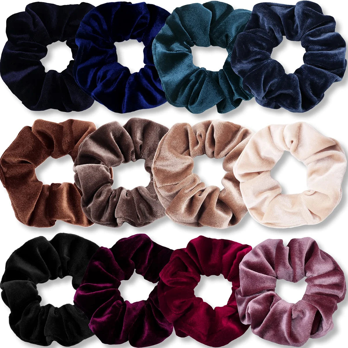 12 Pack Velvet Hair Scrunchies Scrunchy Hair Ties Elastic Hair Bands Ropes Scrunchie for Women or Girls Hair Accessories