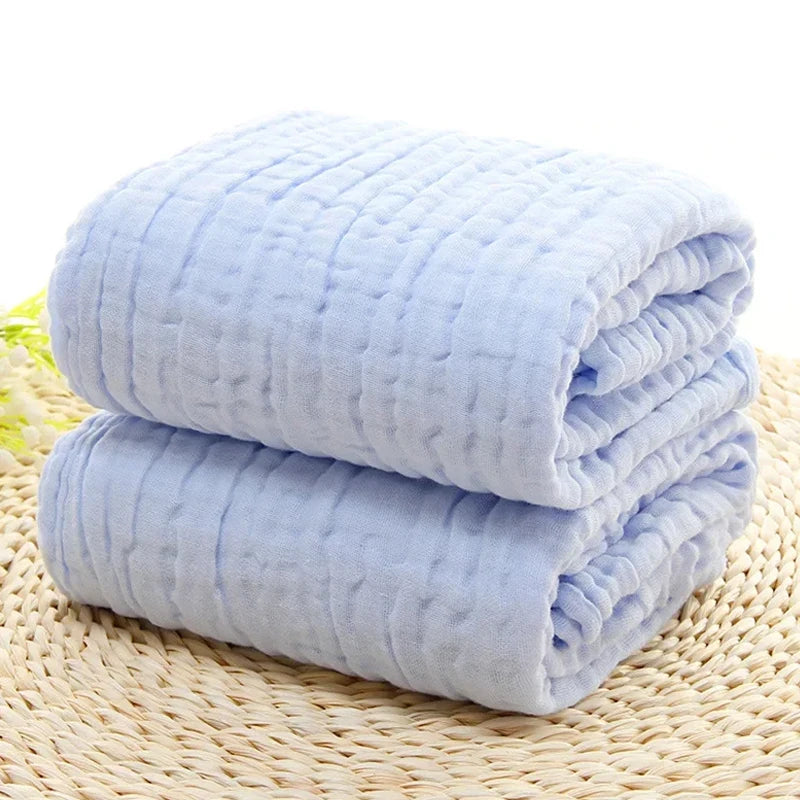 Baby Bath Towel Kids Swaddle Wrap Bedding Pure Cotton Bubble Muslin Blanket 6 Layers Infant Gauze Receiving Blanket 105*105cm