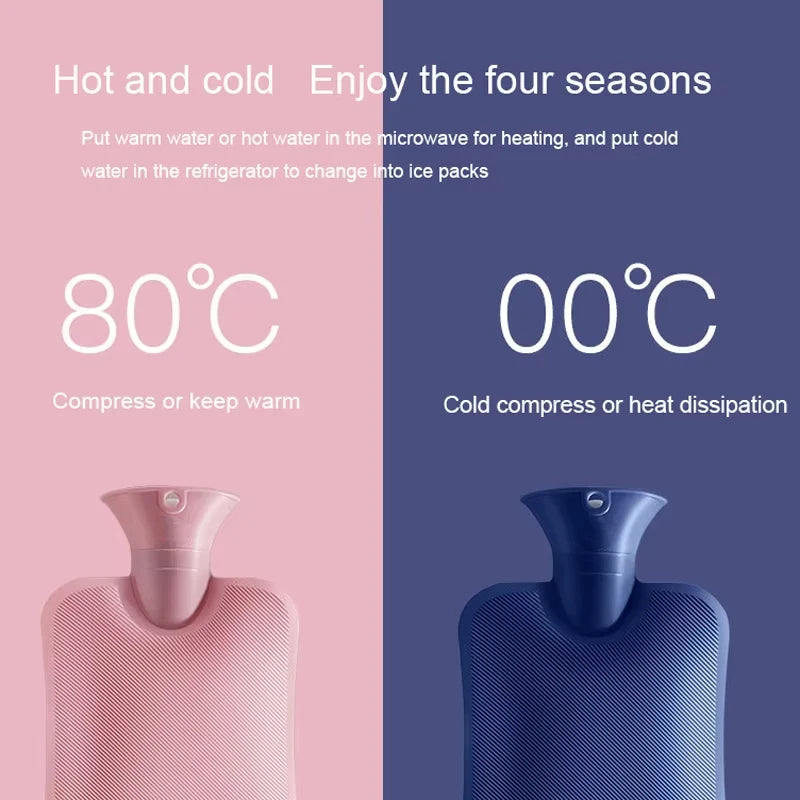 1L/2L Hot Water Bag Large Capacity Water Injection Warm Water Bottles Bag for Female with Liner Winter Hot Water Hand Warmer