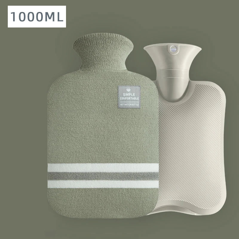 1L/2L Hot Water Bag Large Capacity Water Injection Warm Water Bottles Bag for Female with Liner Winter Hot Water Hand Warmer