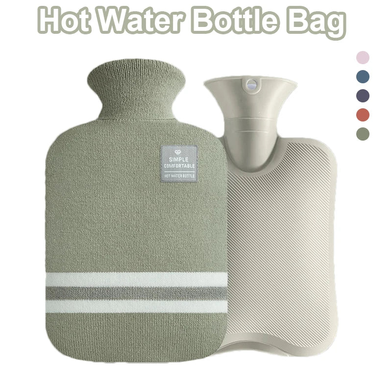 1L/2L Hot Water Bag Large Capacity Water Injection Warm Water Bottles Bag for Female with Liner Winter Hot Water Hand Warmer