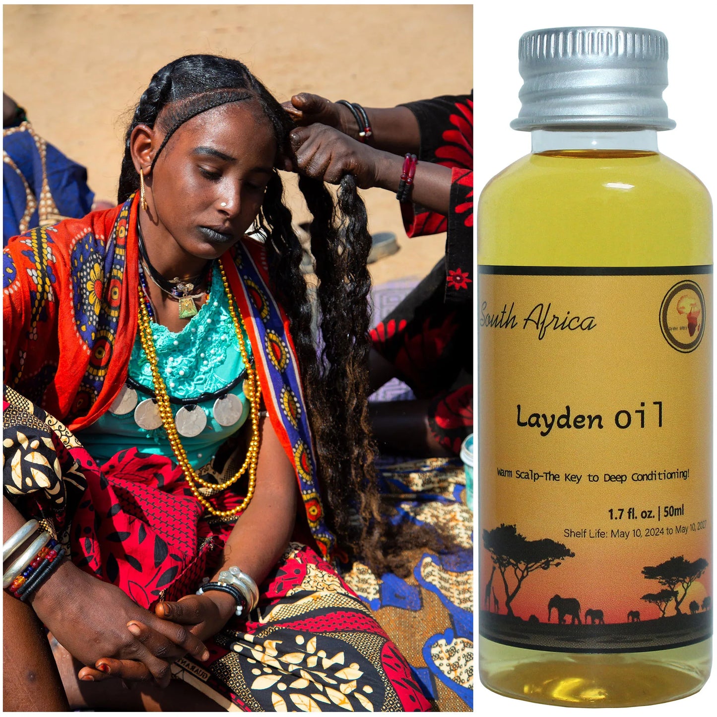 African Traditional Layden Nourish Oil 50 ml Locks in Moisture Scalp & Hair Roots Strengthening