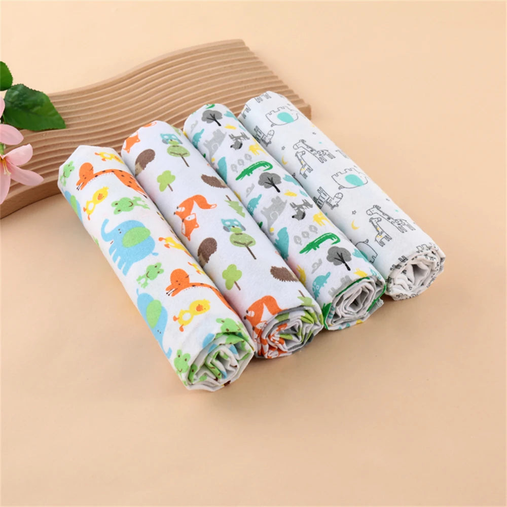 4Pcs Neutral Baby Swaddle Blanket Set, Simple Design