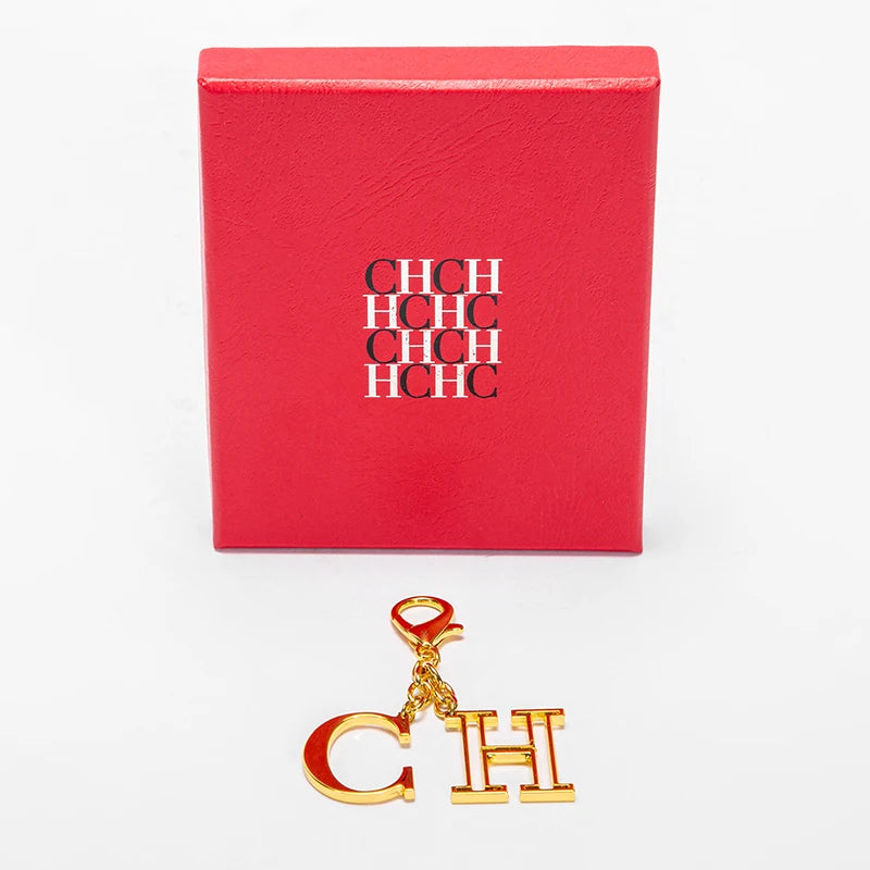 CHCH Luxury Brand Fashion Luggage Accessories Keychain Luggage Pendant Simple Fashion Hollow out Letter Titanium Alloy Jewelry