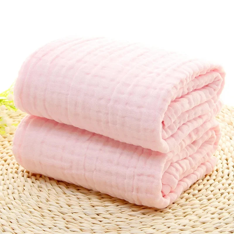 Baby Bath Towel Kids Swaddle Wrap Bedding Pure Cotton Bubble Muslin Blanket 6 Layers Infant Gauze Receiving Blanket 105*105cm