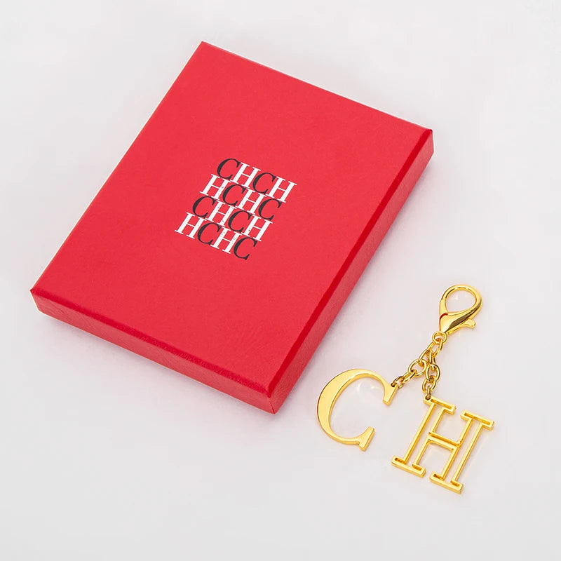 CHCH Luxury Brand Fashion Luggage Accessories Keychain Luggage Pendant Simple Fashion Hollow out Letter Titanium Alloy Jewelry