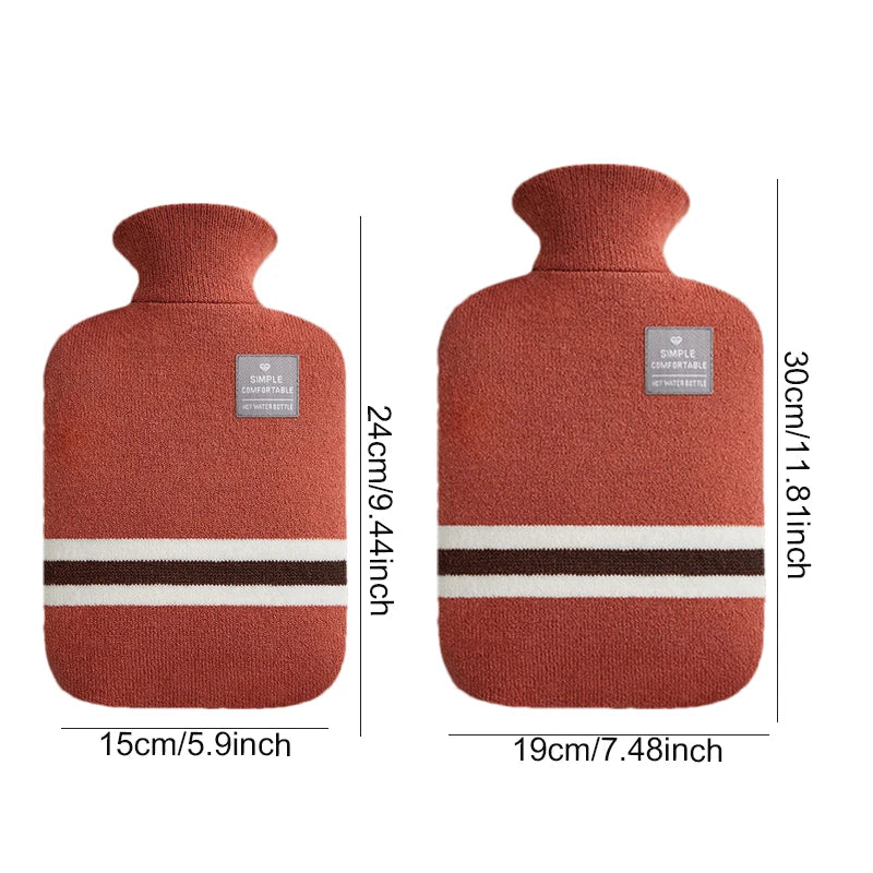 1L/2L Hot Water Bag Large Capacity Water Injection Warm Water Bottles Bag for Female with Liner Winter Hot Water Hand Warmer