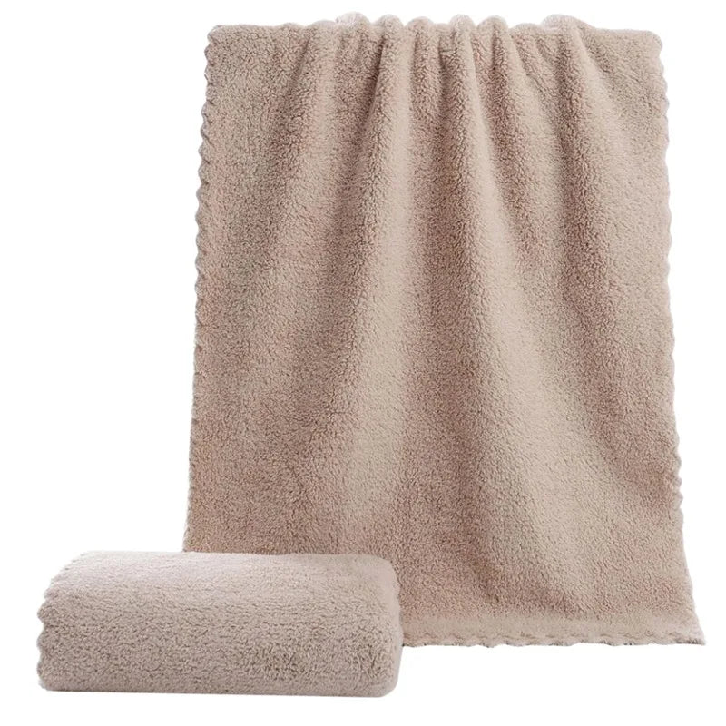 3PCS Microfiber Coral Velvet Face Towel Absorbent Cleaning Towel Soft Comfortable Breathable Shower Hair Face Drying Towel