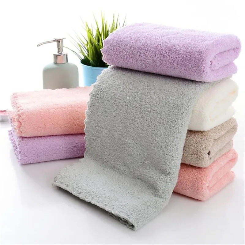 3PCS Microfiber Coral Velvet Face Towel Absorbent Cleaning Towel Soft Comfortable Breathable Shower Hair Face Drying Towel