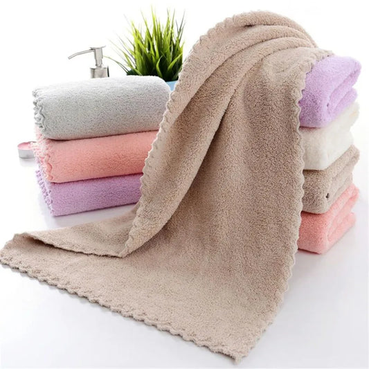 3PCS Microfiber Coral Velvet Face Towel Absorbent Cleaning Towel Soft Comfortable Breathable Shower Hair Face Drying Towel