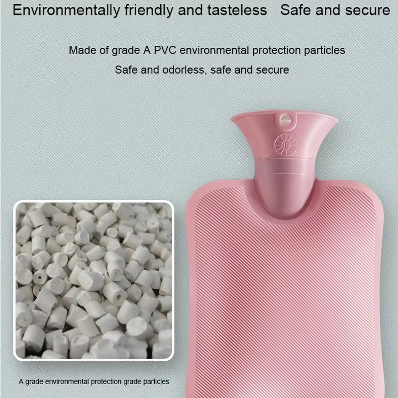 1L/2L Hot Water Bag Large Capacity Water Injection Warm Water Bottles Bag for Female with Liner Winter Hot Water Hand Warmer