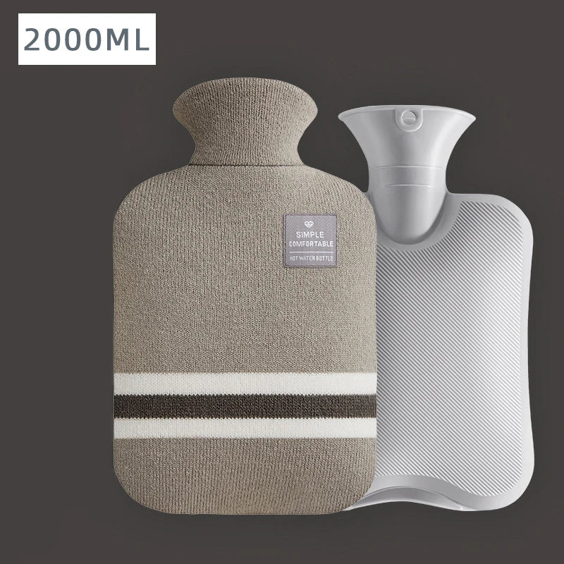 1L/2L Hot Water Bag Large Capacity Water Injection Warm Water Bottles Bag for Female with Liner Winter Hot Water Hand Warmer