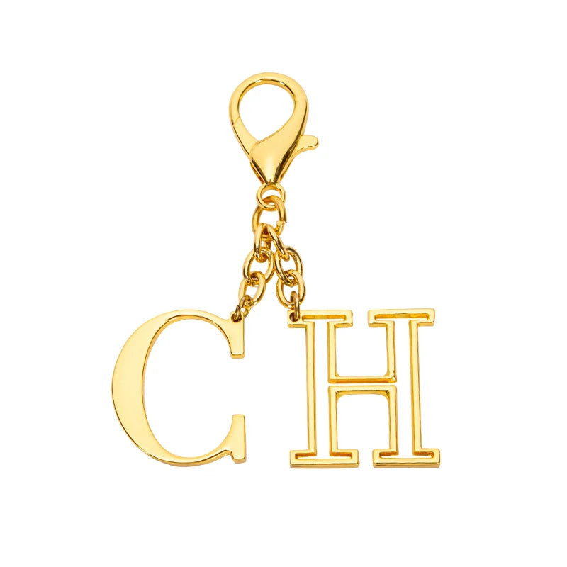 CHCH Luxury Brand Fashion Luggage Accessories Keychain Luggage Pendant Simple Fashion Hollow out Letter Titanium Alloy Jewelry