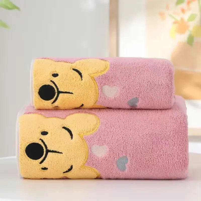 Winnie Bear Towel Bath Towel Set Soft and Absorbent Coral Velvet Bath Towel Home Wash Towel Children's Cartoon Bath Towel