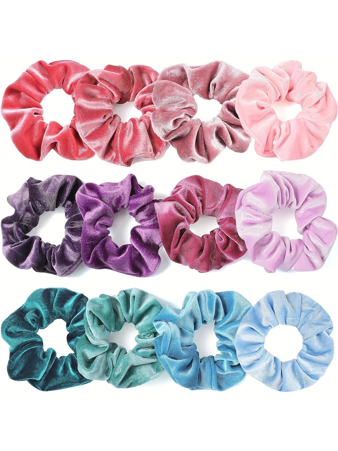 12 Pack Velvet Hair Scrunchies Scrunchy Hair Ties Elastic Hair Bands Ropes Scrunchie for Women or Girls Hair Accessories